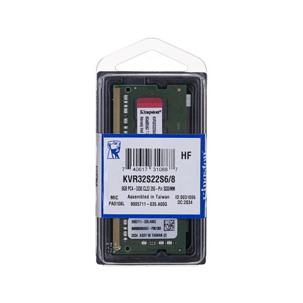 MEMORIA NB DDR4 8GB 2666MHZ 1.2V KVR26S19S8/8